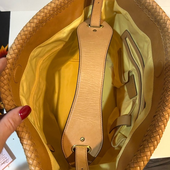 Cole Hann Embroidered Leather Tote Bag with Floral Design - Picture 5 of 9